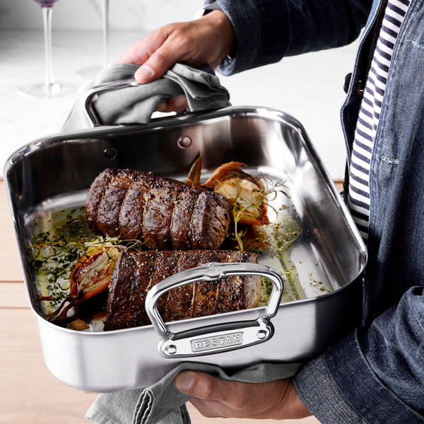 Hestan Provisions Small Classic SS Roaster w/rack (14.5"x12"x3")
