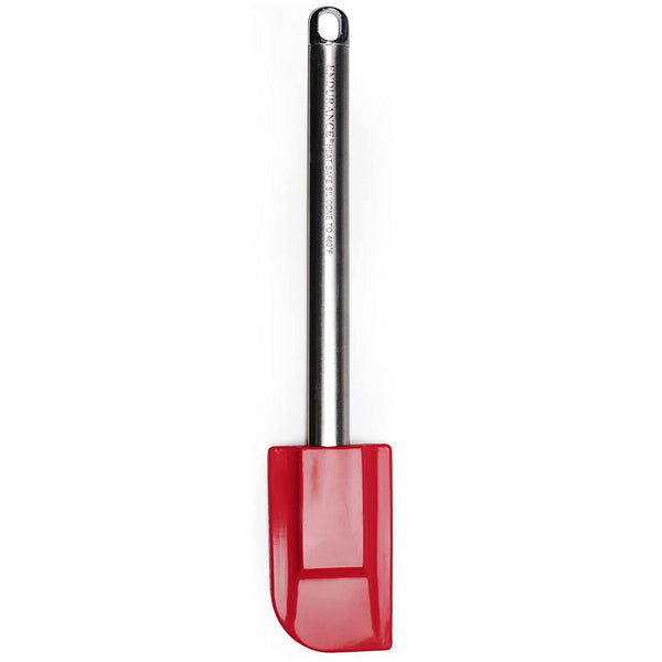 RSVP International Endurance Kitchen Tool Collection Silicone Spatula, Stainless Steel Handle, 10x2", Red