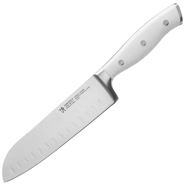 Henckels Forged Accent 7" Hollow Edge Santoku Knife - White Handle