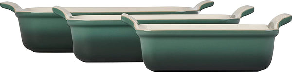 Le Creuset 1.1 qt., 2.5 qt. & 4 qt. Heritage Set of 3 Rectangular Dishes - Artichaut