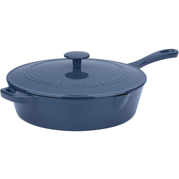 Cuisinart Cast Iron Pan, 12" Chicken Fryer, Enameled Provencial Blue