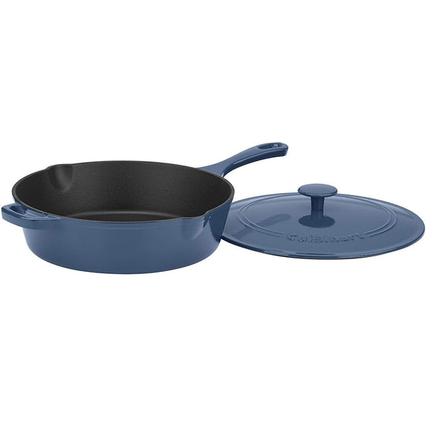 Cuisinart Cast Iron Pan, 12" Chicken Fryer, Enameled Provencial Blue