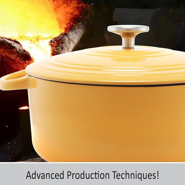 Chantal 5 qt. Round Cast Iron Dutch Oven - Marigold