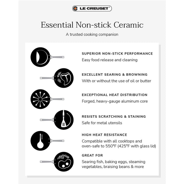 Le Creuset 11" Essential Non-stick Ceramic Deep Fry Pan 11"