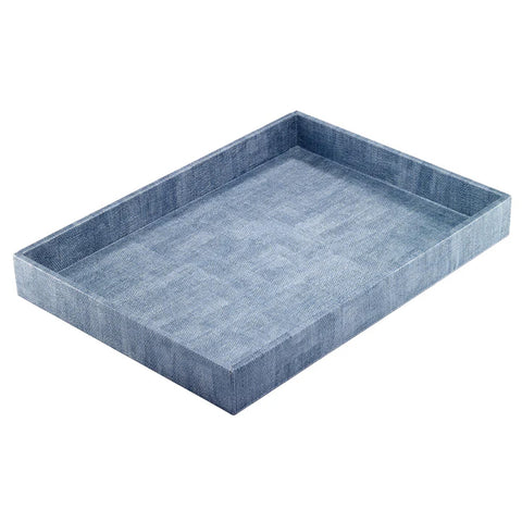 Bodrum Luster Ice Blue  13x18 Inch Rectangle Tray