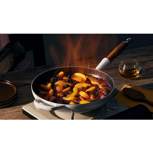Le Creuset 10.25 in Signature Round Fry Pan 10.25 In Wood Handle Flame