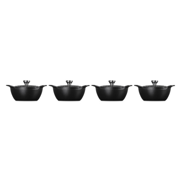 Le Creuset Gourmand Collection 0.3 QT Mini Cocotte with Lid, Set of 4