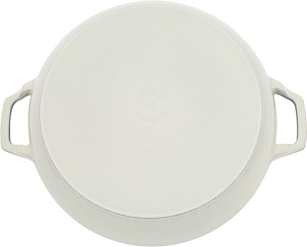 Staub Cast Iron - Braisers/ Sauté Pans 3.5-Qt Braiser With Glass Lid - White Truffle