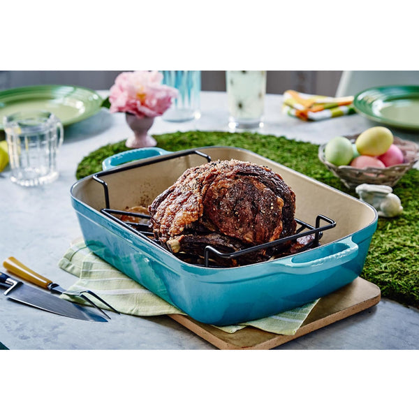 Le Creuset 5.25 qt. (11.7" x 16.8") Signature Rectangular Roaster - Peche