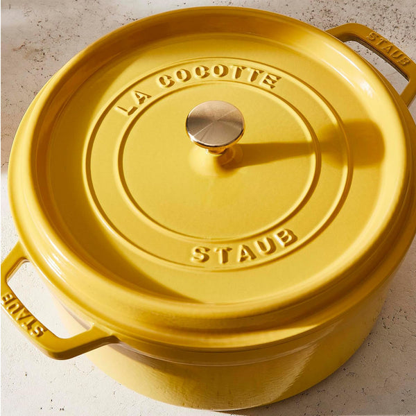 Staub Cast Iron 4-qt Round Dutch Oven - Citron