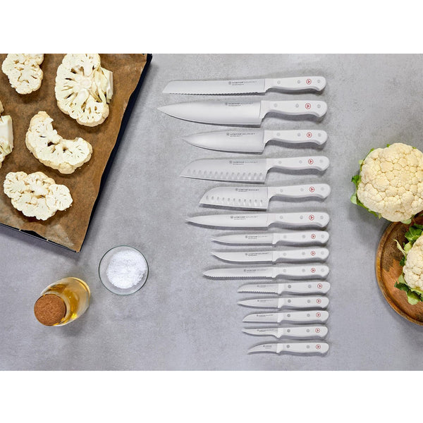 WUSTHOF GOURMET WHITE 5" UTILITY KNIFE, SERRATED