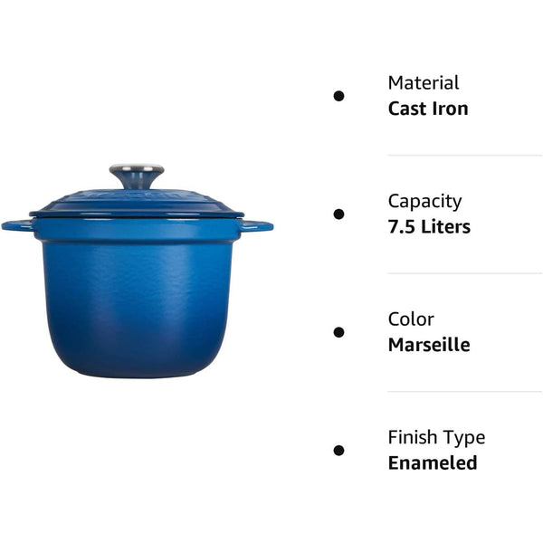 Le Creuset 2.25 qt. Rice Pot with SS Knob & Stoneware Insert - Marseille