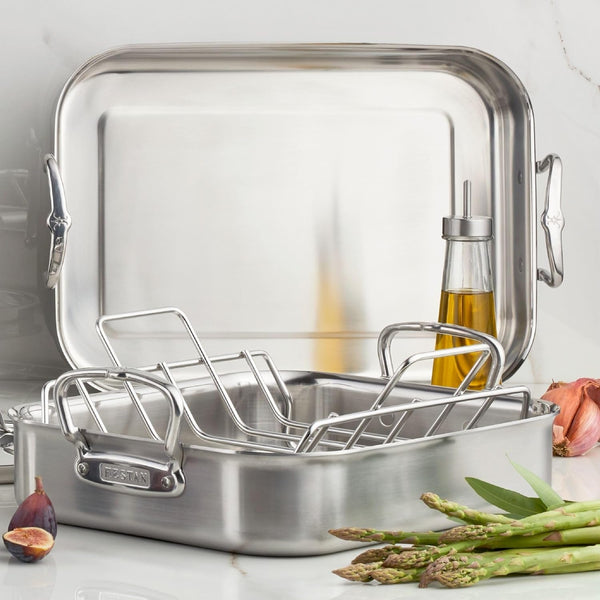 Hestan Provisions Large Classic SS Roaster w/rack (16.5x11.75"x3.5")