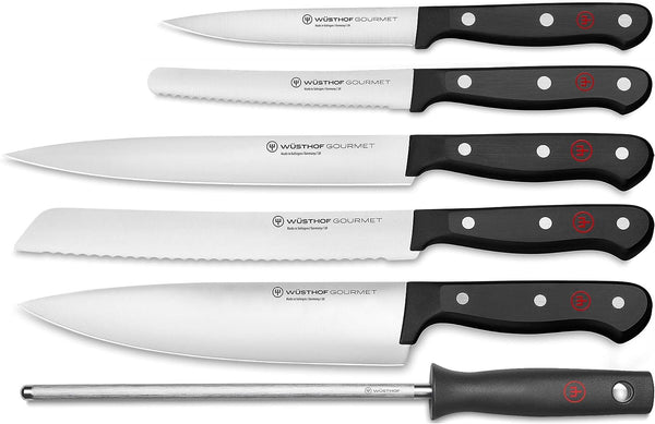 Wusthof Gourmet 7Pc Knife Block Set, 7-Slot Beech