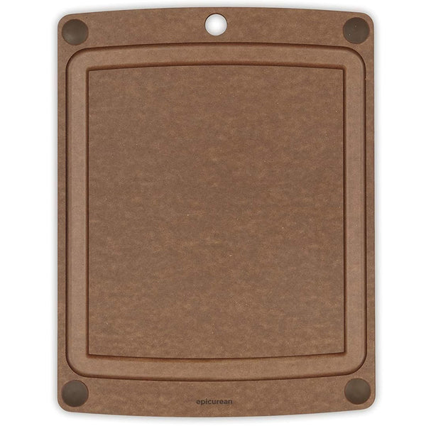 Epicurean All-In- One Cutting Board with Non-Slip Feet and Juice Groove, 14.5-Inch x 11.25-Inch, Nutmeg/Brown