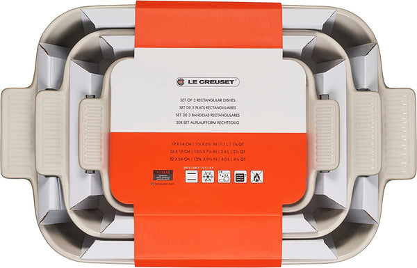 Le Creuset 1.1 qt., 2.5 qt. & 4 qt. Heritage Set of 3 Rectangular Dishes - Artichaut