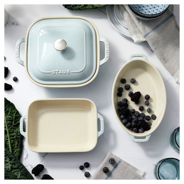 Staub Stoneware 4-pc Macaron Mixed Baking Dish Set - Light Blue
