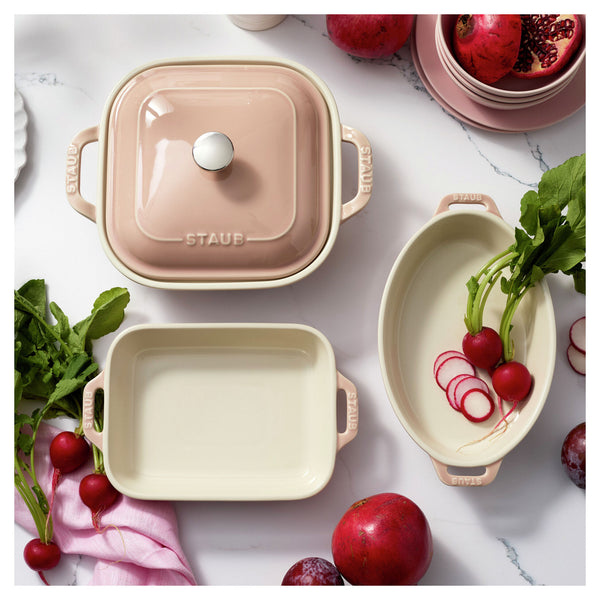 Staub Stoneware 4-pc Macaron Mixed Baking Dish Set - Light Pink