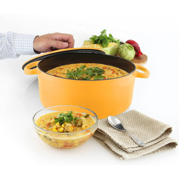 Chantal 5 qt. Round Cast Iron Dutch Oven - Marigold