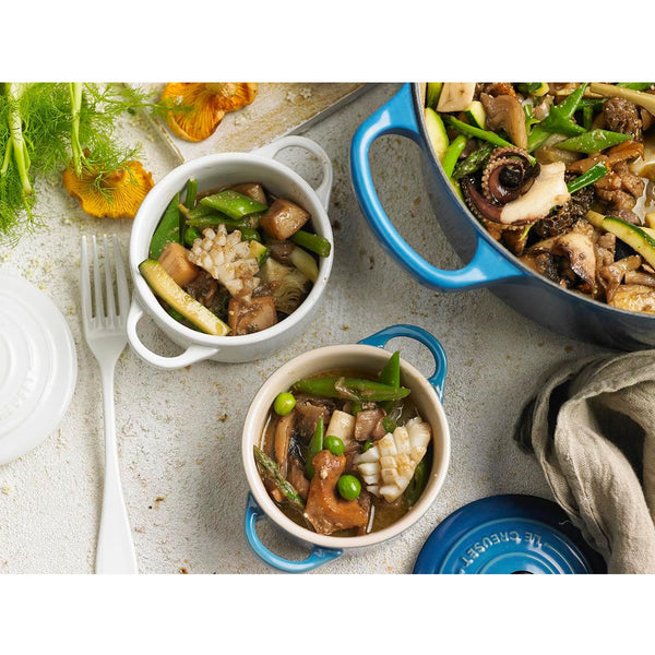 Le Creuset 4- Piece 8 oz. Cocottes w/ Mini-Cocotte Cookbook - White