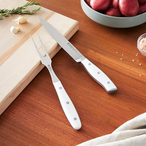 Henckels Forged Accent 2Pc Carving Set- White Handle