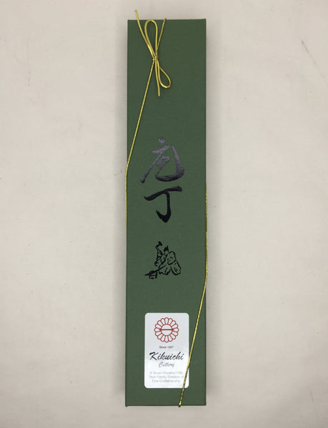 Kikuichi Cutlery Warikomi Elite Damascus Tsuchime 7" Santoku Knife