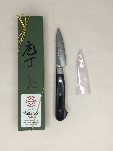 Kikuichi Cutlery Warikomi Elite Damascus Tsuchime 3.2" Paring Knife