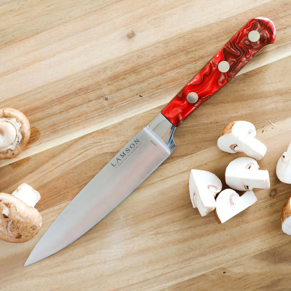 Lamson Forged 3-Pc Cook Knife Set (Paring, 5" Santoku, 8" Chef) - Fire