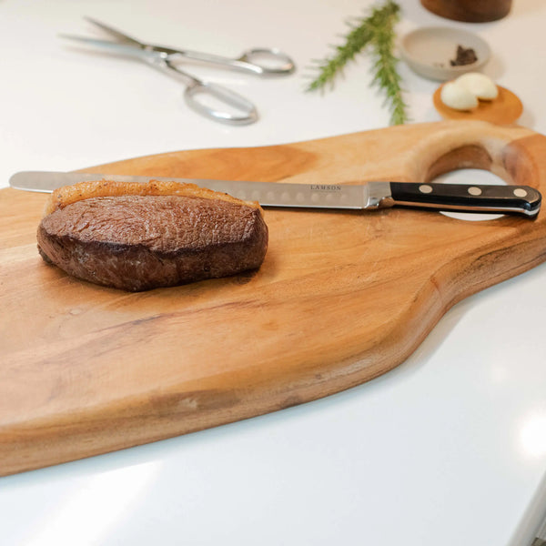 Lamson Forged 2-Pc Roast Knife Set, K-edge (10" Roast, 12" Fork) - Fire