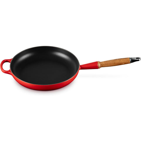 Le Creuset 10.25 in Signature Round Fry Pan 10.25 In Wood Handle Cerise