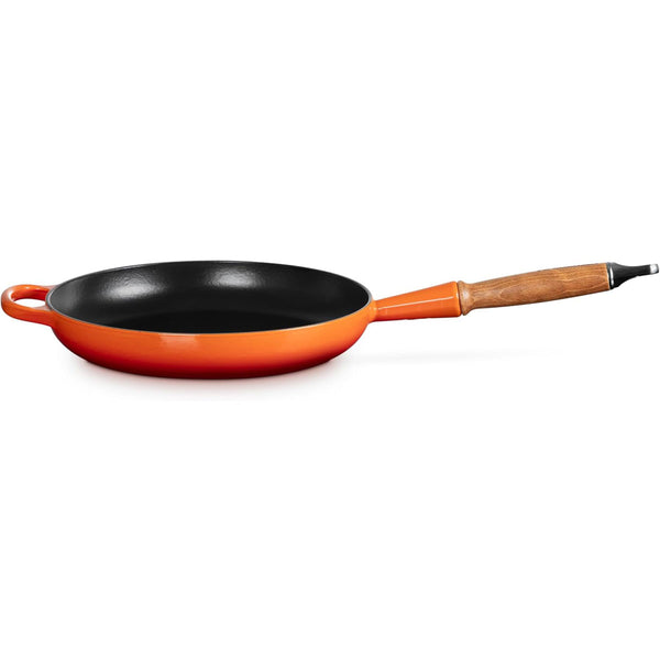 Le Creuset 10.25 in Signature Round Fry Pan 10.25 In Wood Handle Flame