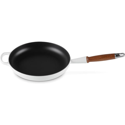 Le Creuset 10.25 in Signature Round Fry Pan 10.25 In Wood Handle White