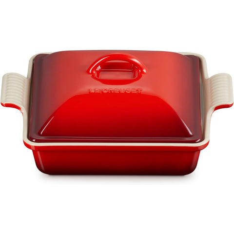 Le Creuset 2 qt. Heritage Shallow Square Covered Casserole 2 Qt Cerise
