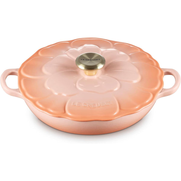 Le Creuset 2.25 qt. Signature Petal Braiser with Light Gold Knob, Peche