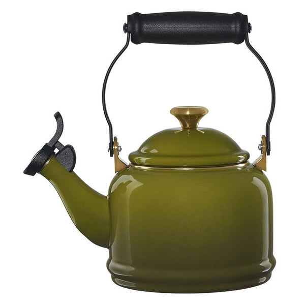 Le Creuset 1.25 qt. Demi Kettle - Olive w/ Sig Gold Knob