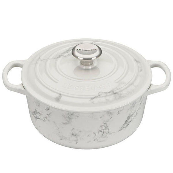 LE CREUSET 4.5 QT. SIGNATURE ROUND DUTCH OVEN - MARBLE APPLIQUE
