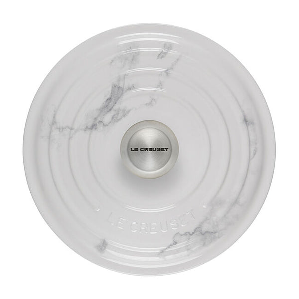 LE CREUSET 4.5 QT. SIGNATURE ROUND DUTCH OVEN - MARBLE APPLIQUE