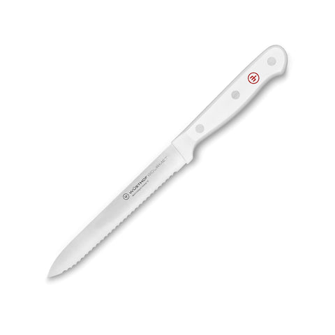WUSTHOF GOURMET WHITE 5" UTILITY KNIFE, SERRATED