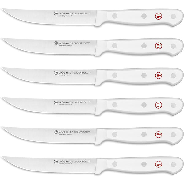 WUSTHOF GOURMET WHITE SIX PIECE STEAK KNIFE SET