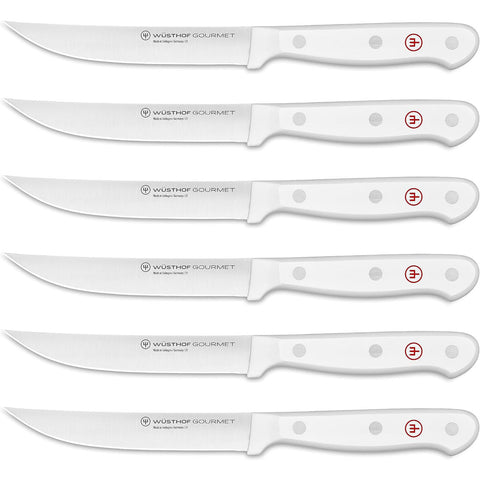 WUSTHOF GOURMET WHITE SIX PIECE STEAK KNIFE SET