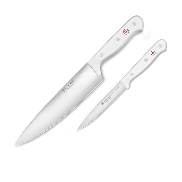 WUSTHOF GOURMET WHITE TWO PIECE CHEF'S SET