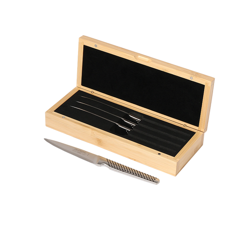 Global 4-Piece Steak Set w/ Bamboo Box