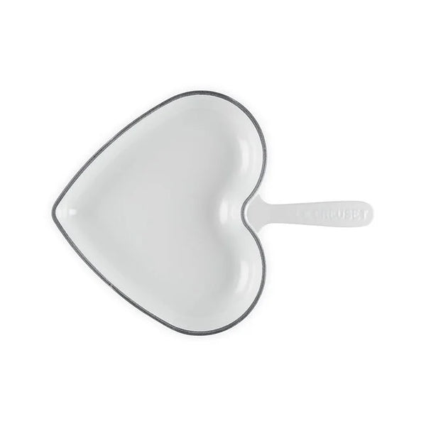 Le Creuset 10.25 " Traditional Heart Skillet  - White