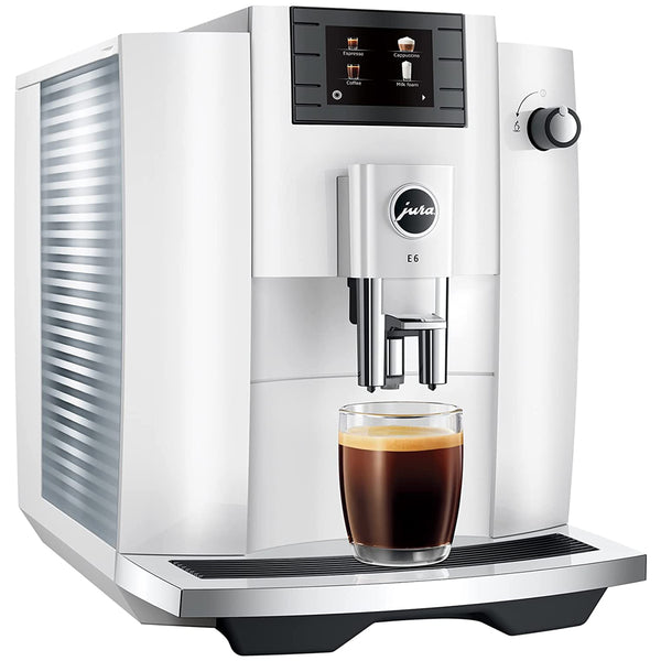 Jura E6 Automatic Coffee Machine, Piano White