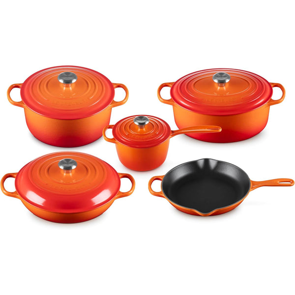 Le Creuset  9-Piece Signature Cookware Set - Flame