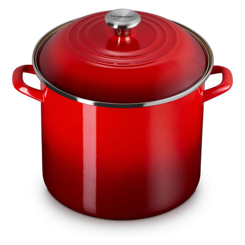 Le Creuset 12 qt. Stockpot with Metal Finishes - Cerise