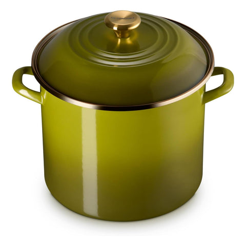 Le Creuset 12 qt. Stockpot with Metal Finishes - Olive