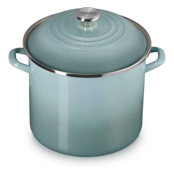Le Creuset 12 qt. Stockpot with Metal Finishes - Sea Salt