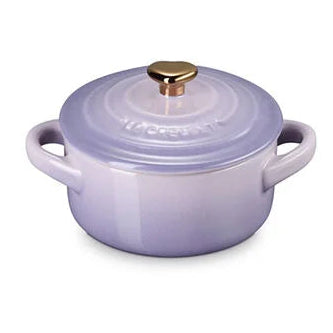 Le Creuset 8 oz.  Mini Round Cocotte with Rose Gold Heart Knob - Provence