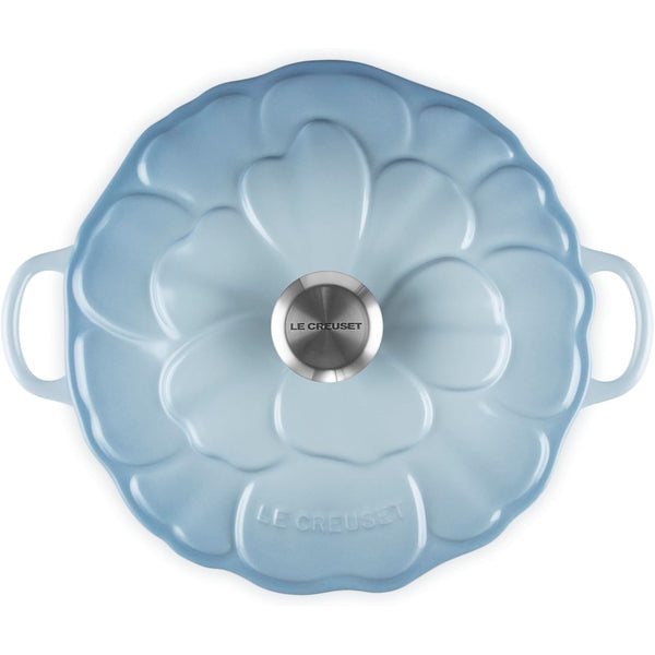 Le Creuset 2.25 qt. Signature Petal Braiser with Light Gold Knob, Coastal Blue